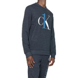 Blusa De Moletom Calvin Klein Logo Loungewear Cinza
