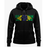 Blusa De Moletom Jiu Jitsu Brasileiro Agasalho C/ Capuz Zipe