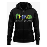Blusa De Moletom Jiu Jitsu Brasileiro Blusa C/capuz E Zíper