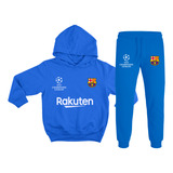 Blusa E Calça Conjunto Moletom Infantil Barcelona Futebol Fc