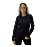 Blusa Facinelli Lã Tricot Canelada Gola Redonda Manga Longa