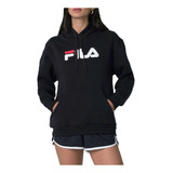 Blusa Feminina Fila Moletom Canguru Comfort Preto - F12l0