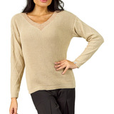 Blusa Feminina La Em Tricot Suéter Cores Malha Trico Luxo