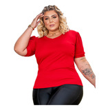 Blusa Feminina Manga Curta Plus Size 46 Ao 54 Diversas Cores