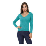 Blusa Feminina Manga Longa Trançada Trico Pronta Entrega