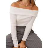 Blusa Feminina Ombro Ombro Ciganinha Manga Longa Moda Gringa