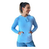 Blusa Feminina Pelinho Felpudo Manga Longa Inverno Capuz