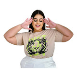 Blusa Feminina Plus Size T-shirt Algodão