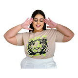 Blusa Feminina Plus Size T-shirt Algodão