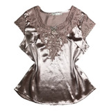 Blusa Feminina Social Moda Evangelica Detalhe Laço Renda