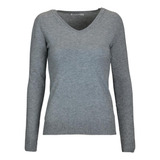 Blusa Feminina Tricot Liso Gola V - Tamanho P M G