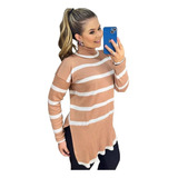 Blusa Feminina Vest Legging Tricot Manga Longa Inverno 