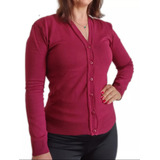 Blusa Frio Cardigan Tricot Lã Gola V Botões Envio Imediato