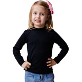 Blusa Infantil Camisa Manga Longa Cacharrel Gola Alta Menina
