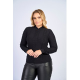 Blusa Manga Longa Gola Redonda Modal Trança