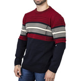 Blusa Masculina Tricôt - Suéter Aspen Vermelho/azul-esquiar