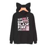 Blusa Moletom Casaco Orelhinha Blackpink Kpop Fofo Whistle