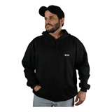 Blusa Moletom Hugo Boss Letter Com Capuz