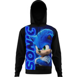 Blusa Moletom Sonic Casaco De Frio Flanelado Adulto Infantil