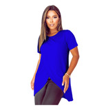 Blusa Mullet Alongada Bata Feminina Estilosa Soltinha Linda