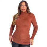 Blusa Pelinho Grosso Frio Suéter Pelúcia Blusinha Aveluda 