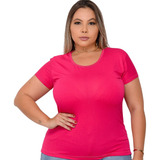 Blusa Plus Size Feminina Tshirt Baby Look Básica Malha Fria