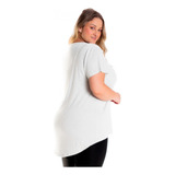 Blusa Plus Size Oversized Camiseta Long Line Feminina 1126