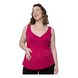 Blusa Regata Amamentação Decote Transpassado Viscolycra 3031