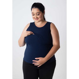 Blusa Regata Feminina Abertura Amamentação Gestante Plus Siz