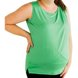 Blusa Regata Transpassada Amamentação Amamentar Plus Size