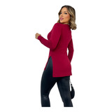 Blusa Sobre Legging Feminina Tapa Bumbum Manga Longa 