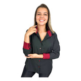 Blusa Social Feminina Manga 3/4 - Uniforme