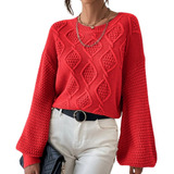 Blusa Suéter Tricot Feminina Manga Longa Transpassada 
