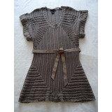 Blusa Trico Cinza Calvin Klein Feminina Cinto Decote P