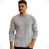 Blusa Tricô Masculina Lã Suéter Gola Careca Cardigan Inverno