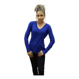 Blusa Tricot Poliamida Sueter Feminino Gola V Facinelli