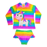Blusa Uv Praia Piscina Biquíni Infantil Proteção Uv Menina