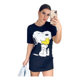 Blusão Camisão Feminino Vestido Snoopy Blogueira