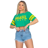 Blusinha Cropped Bojo Seleção Brasileira Regata
