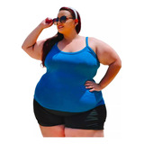 Blusinha De Alcinha Regata Alça Regatinh Plus Size Kit Com 5