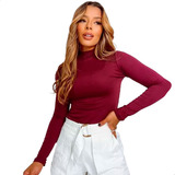 Blusinha Feminina De Inverno Gola Cacharrel Ml Segunda Pele
