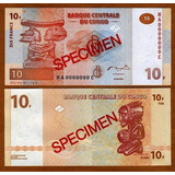 Bn8140 Congo (kinshasa) 2003 10 Francos Specimen