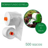 Bobina Saco Plástico Fundo Estrela 39x50