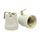 Bocal Adaptador Soquete E27 Porcelana Com Cavalete Lucchi