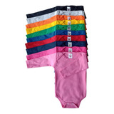 Body Bebê - Manga Longa - Suedine - Liso - 100% Algodão