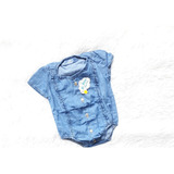 Body Bebê Camisa Jeans  Linda Menina 2 À  12 Meses 