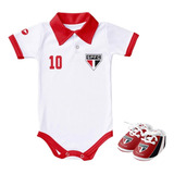 Body Bebê Camisa Polo E Chuteira Do São Paulo