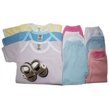 Body Bebê E Short Kit C/10 Peças Maternidade Com Sapatinho 