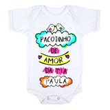 Body Bebe Estampado Pacotinho De Amor