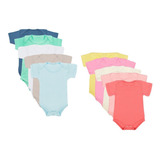 Body Bebê Kit 5 Unidades Manga Curta Liso Algodão